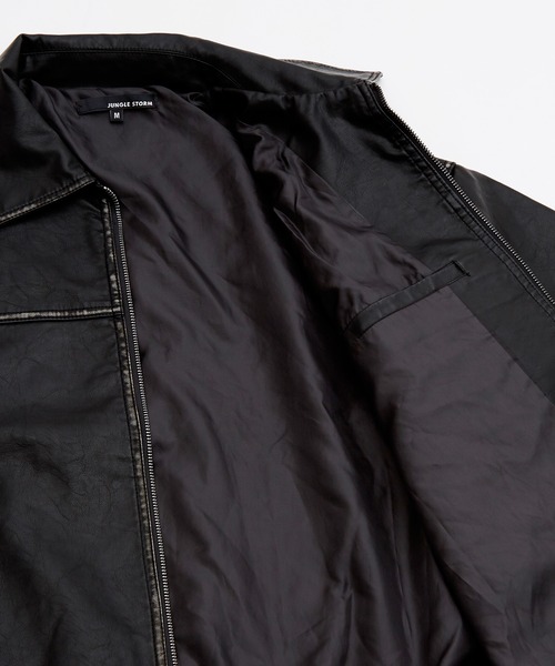 improves(インプローブス)の「ビンテージ加工 PU ブルゾン(ブルゾン・メンズ・ブラック・LARGE/MEDIUM/SMALL)」の2枚目の写真