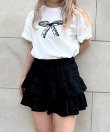 lace ribbon T shirt