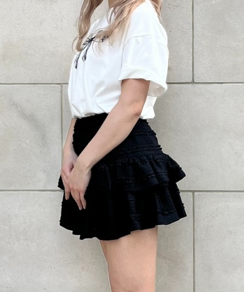 MORE self LOVE(モアセルフラブ)の「lace ribbon T shirt(Tシャツ/カットソー・レディース・ホワイト・FREE)」の5枚目の写真