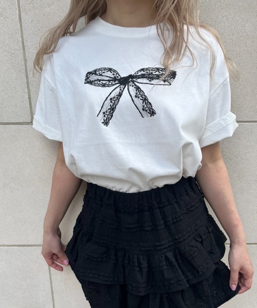 MORE self LOVE(モアセルフラブ)の「lace ribbon T shirt(Tシャツ/カットソー・レディース・ホワイト・FREE)」の14枚目の写真
