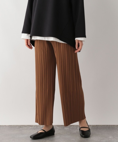 GLOBAL WORK Smile Seed Store（グローバルワーク スマイルシードストア）の「リラクシープリーツパンツ/161581（その他パンツ・レディース・ブラック/グレー系その他/チャコール/カーキ/グレー系その他2/ライトブラウン・MEDIUM/LARGE）」の5枚目の写真