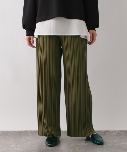 GLOBAL WORK Smile Seed Store（グローバルワーク スマイルシードストア）の「リラクシープリーツパンツ/161581（その他パンツ・レディース・ブラック/グレー系その他/チャコール/カーキ/グレー系その他2/ライトブラウン・MEDIUM/LARGE）」の6枚目の写真