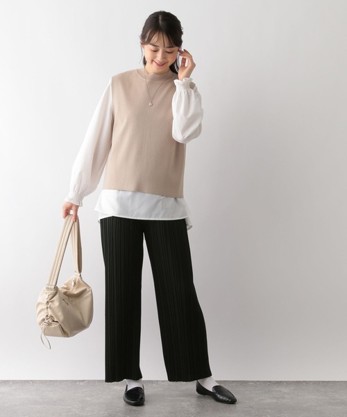 GLOBAL WORK Smile Seed Store（グローバルワーク スマイルシードストア）の「リラクシープリーツパンツ/161581（その他パンツ・レディース・ブラック/グレー系その他/チャコール/カーキ/グレー系その他2/ライトブラウン・MEDIUM/LARGE）」の10枚目の写真