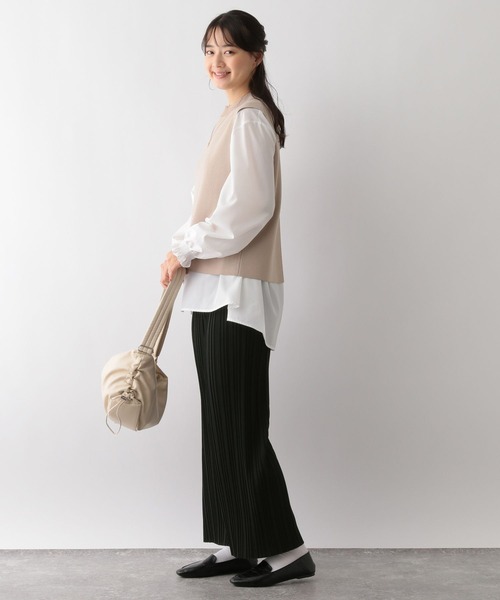 GLOBAL WORK Smile Seed Store（グローバルワーク スマイルシードストア）の「リラクシープリーツパンツ/161581（その他パンツ・レディース・ブラック/グレー系その他/チャコール/カーキ/グレー系その他2/ライトブラウン・MEDIUM/LARGE）」の12枚目の写真