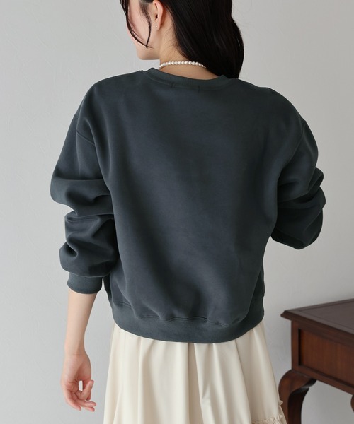 BLUEEAST（ブルーイースト）の「レースリボン刺繍スウェット（スウェット・レディース・アイボリー/グレー/チャコールグレー・MEDIUM）」の11枚目の写真