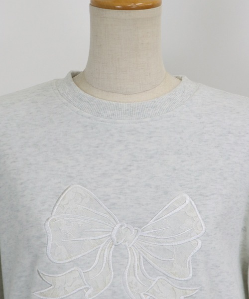 BLUEEAST（ブルーイースト）の「レースリボン刺繍スウェット（スウェット・レディース・アイボリー/グレー/チャコールグレー・MEDIUM）」の19枚目の写真