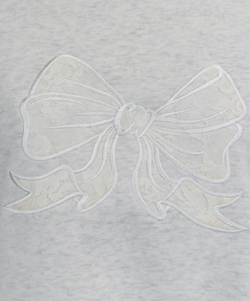 BLUEEAST（ブルーイースト）の「レースリボン刺繍スウェット（スウェット・レディース・アイボリー/グレー/チャコールグレー・MEDIUM）」の20枚目の写真