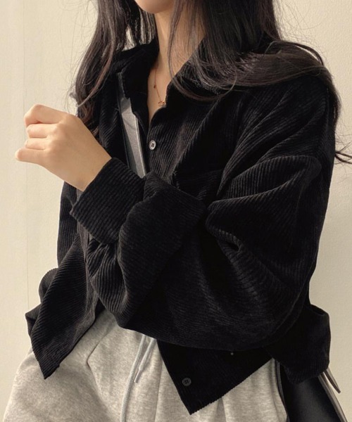 Miniministore(ミニミニストア)の「コーデュロイ ジャケット レディース長袖(ブルゾン・レディース・ブルーグレー/ブラック/ブラウン・FREE)」の4枚目の写真