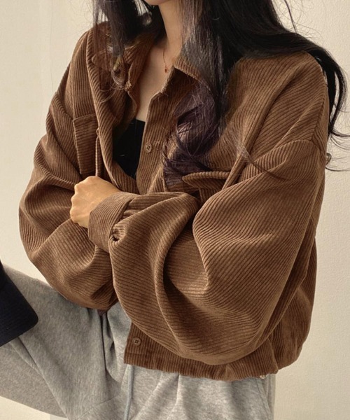 Miniministore(ミニミニストア)の「コーデュロイ ジャケット レディース長袖(ブルゾン・レディース・ブルーグレー/ブラック/ブラウン・FREE)」の7枚目の写真
