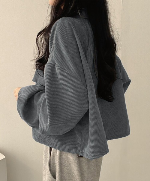 Miniministore(ミニミニストア)の「コーデュロイ ジャケット レディース長袖(ブルゾン・レディース・ブルーグレー/ブラック/ブラウン・FREE)」の10枚目の写真