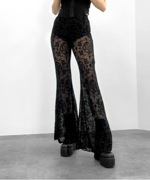 セール】【jiasecond.】レースフレアシースルーパンツ / ボトムス