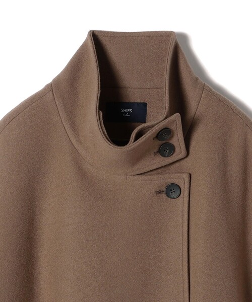 SHIPS Colors（シップス カラーズ）の「SHIPS Colors: 〈手洗い可能〉ジャージーメルトン ポンチョ◇（ポンチョ・レディース・ブラウン/ネイビー・ONE SIZE）」の6枚目の写真