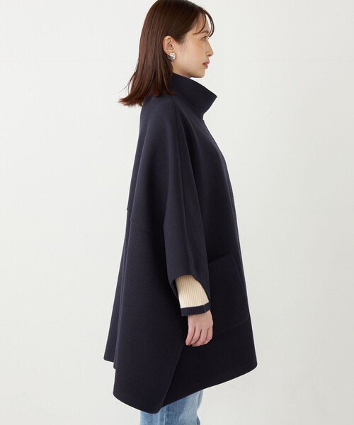 SHIPS Colors（シップス カラーズ）の「SHIPS Colors: 〈手洗い可能〉ジャージーメルトン ポンチョ◇（ポンチョ・レディース・ブラウン/ネイビー・ONE SIZE）」の17枚目の写真