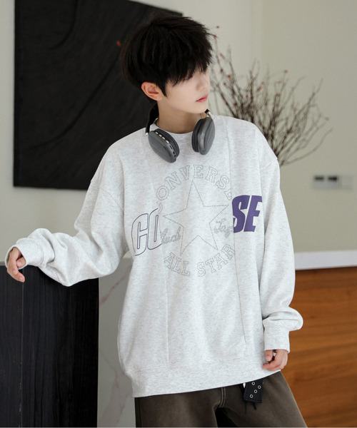 【セール】【neos】CONVERSE コンバース ルーズシルエット ビンテージ ユーズド リメイクライク 裏起毛 スウェット プルオーバー（スウェット）｜CONVERSE（コンバース）