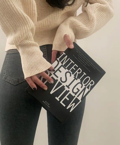 Doula Doula(ドゥーラドゥーラ)の「ラグラン指抜きリブニット(ニット/セーター・レディース・グレー/ボルドー/ネイビー/ベージュ・FREE)」の11枚目の写真