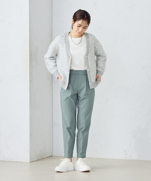 COMME CA MODELS(コムサモデルズ)の「【美しいベーシックパンツ】裏起毛カルゼ テーパードパンツ(その他パンツ・レディース・ネイビー/ブラック/ライトグレー/グリーン・X-SMALL/SMALL/MEDIUM/LARGE/X-LARGE)」の12枚目の写真
