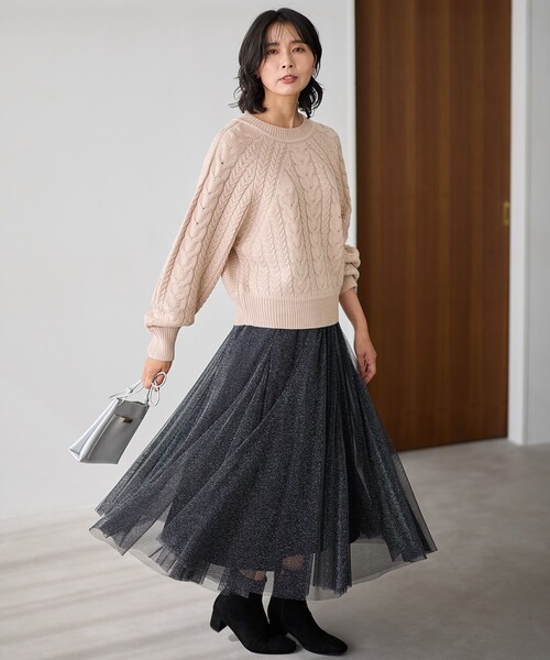 【セール】【洗濯機可/ウエストゴム】ラメチュールキラキラスカート（スカート）｜any Fam（エニィファム） 5,207円