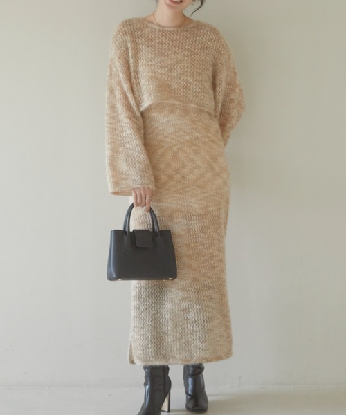 ACYM(アシーム)の「Cat yarn nosleeve ニット(ワンピース・レディース・ベージュ/グレー・FREE)」の18枚目の写真