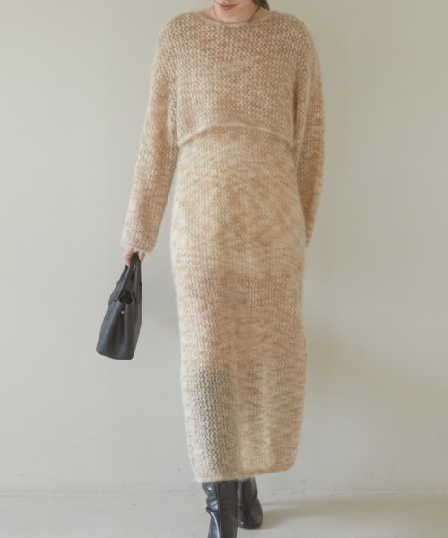 ACYM(アシーム)の「Cat yarn nosleeve ニット(ワンピース・レディース・ベージュ/グレー・FREE)」の14枚目の写真