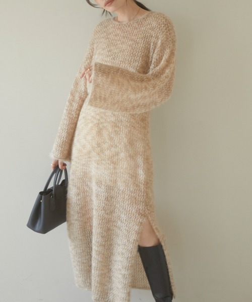 ACYM(アシーム)の「Cat yarn nosleeve ニット(ワンピース・レディース・ベージュ/グレー・FREE)」の19枚目の写真