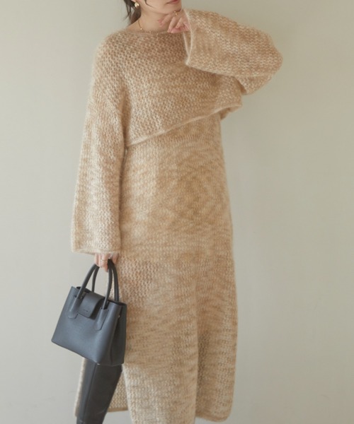 ACYM(アシーム)の「Cat yarn nosleeve ニット(ワンピース・レディース・ベージュ/グレー・FREE)」の20枚目の写真