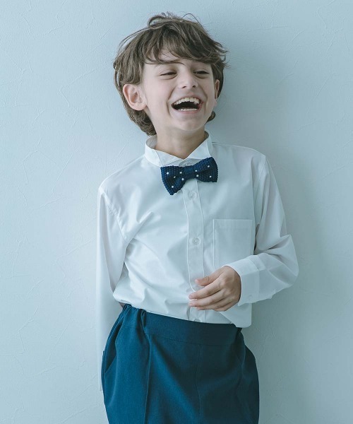 devirock（デビロック）の「えらべる フォーマルデザインシャツ（シャツ/ブラウス・キッズ・グレー系1/グレー系2/グレー系3/ホワイト系1/ホワイト系2/ホワイト系3/サックスブルー系1/サックスブルー系2/ブラック系1/ベージュ系/ブラック系2/ネイビー系/グレー系4・140cm/150cm/160cm/110cm/100cm/120cm/130cm）」の3枚目の写真