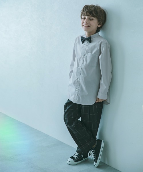 devirock（デビロック）の「えらべる フォーマルデザインシャツ（シャツ/ブラウス・キッズ・グレー系1/グレー系2/グレー系3/ホワイト系1/ホワイト系2/ホワイト系3/サックスブルー系1/サックスブルー系2/ブラック系1/ベージュ系/ブラック系2/ネイビー系/グレー系4・140cm/150cm/160cm/110cm/100cm/120cm/130cm）」の22枚目の写真