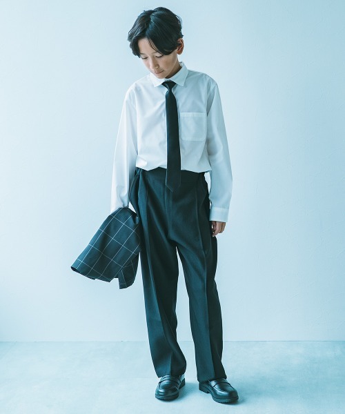 devirock（デビロック）の「えらべる フォーマルデザインシャツ（シャツ/ブラウス・キッズ・グレー系1/グレー系2/グレー系3/ホワイト系1/ホワイト系2/ホワイト系3/サックスブルー系1/サックスブルー系2/ブラック系1/ベージュ系/ブラック系2/ネイビー系/グレー系4・140cm/150cm/160cm/110cm/100cm/120cm/130cm）」の16枚目の写真