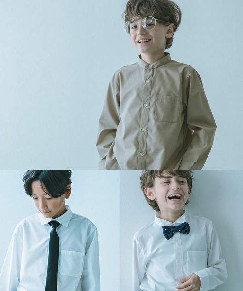 devirock（デビロック）の「えらべる フォーマルデザインシャツ（シャツ/ブラウス・キッズ・グレー系1/グレー系2/グレー系3/ホワイト系1/ホワイト系2/ホワイト系3/サックスブルー系1/サックスブルー系2/ブラック系1/ベージュ系/ブラック系2/ネイビー系/グレー系4・140cm/150cm/160cm/110cm/100cm/120cm/130cm）」の14枚目の写真