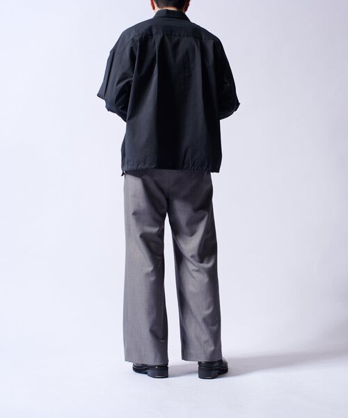 Lui's（ルイス）の「COOLMAXコード付シャツブルゾン（シャツ/ブラウス・メンズ・ブラック/ホワイト・M/S）」の3枚目の写真