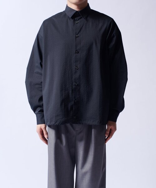 Lui's（ルイス）の「COOLMAXコード付シャツブルゾン（シャツ/ブラウス・メンズ・ブラック/ホワイト・M/S）」の4枚目の写真