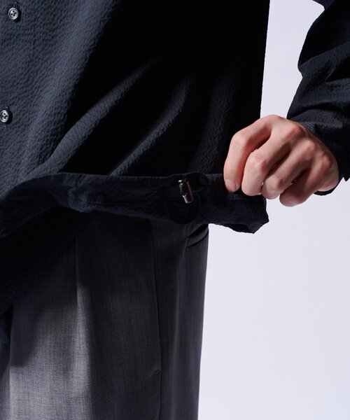 Lui's（ルイス）の「COOLMAXコード付シャツブルゾン（シャツ/ブラウス・メンズ・ブラック/ホワイト・M/S）」の7枚目の写真