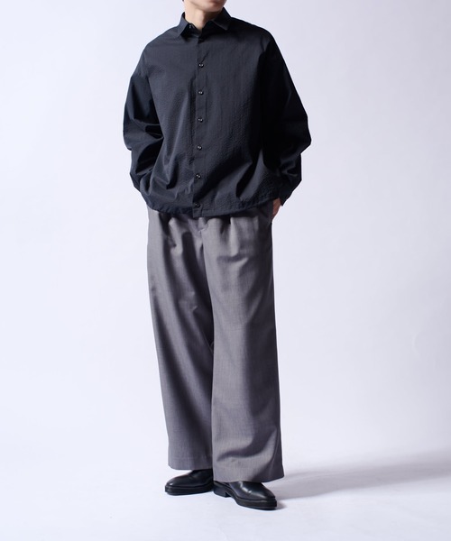 Lui's（ルイス）の「COOLMAXコード付シャツブルゾン（シャツ/ブラウス・メンズ・ブラック/ホワイト・M/S）」の18枚目の写真