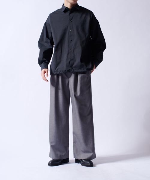 Lui's（ルイス）の「COOLMAXコード付シャツブルゾン（シャツ/ブラウス・メンズ・ブラック/ホワイト・M/S）」の19枚目の写真