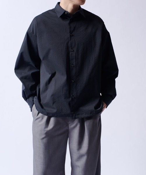 Lui's（ルイス）の「COOLMAXコード付シャツブルゾン（シャツ/ブラウス・メンズ・ブラック/ホワイト・M/S）」の15枚目の写真