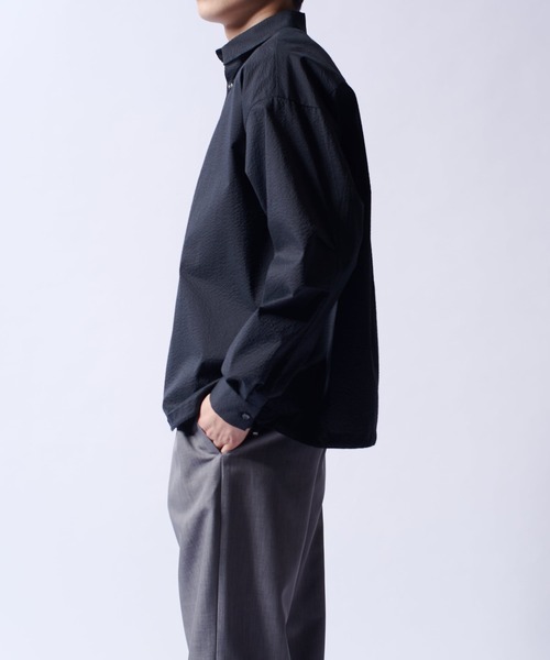 Lui's（ルイス）の「COOLMAXコード付シャツブルゾン（シャツ/ブラウス・メンズ・ブラック/ホワイト・M/S）」の16枚目の写真