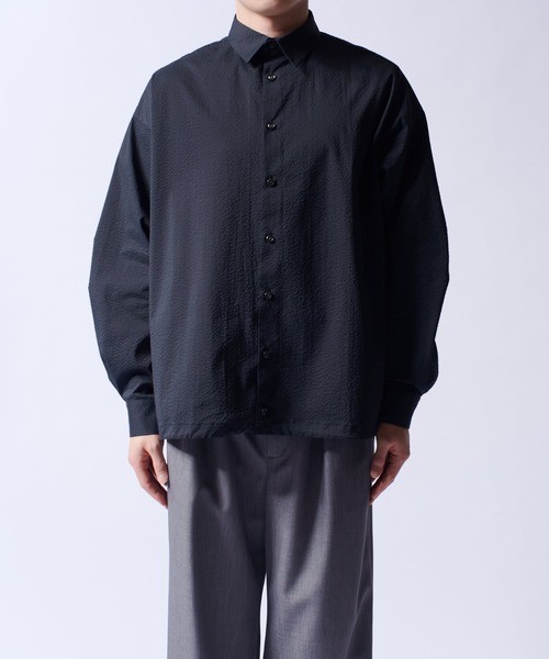 Lui's（ルイス）の「COOLMAXコード付シャツブルゾン（シャツ/ブラウス・メンズ・ブラック/ホワイト・M/S）」の22枚目の写真