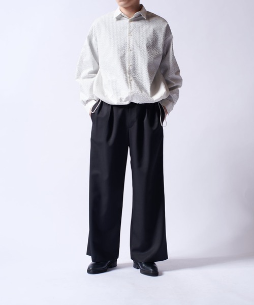 Lui's（ルイス）の「COOLMAXコード付シャツブルゾン（シャツ/ブラウス・メンズ・ブラック/ホワイト・M/S）」の11枚目の写真