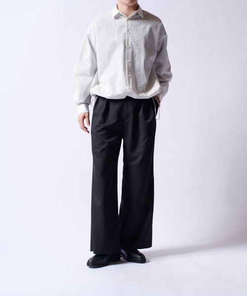 Lui's（ルイス）の「COOLMAXコード付シャツブルゾン（シャツ/ブラウス・メンズ・ブラック/ホワイト・M/S）」の12枚目の写真