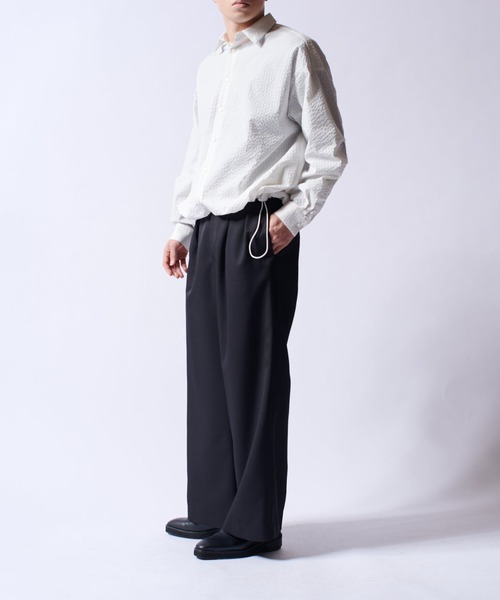 Lui's（ルイス）の「COOLMAXコード付シャツブルゾン（シャツ/ブラウス・メンズ・ブラック/ホワイト・M/S）」の13枚目の写真