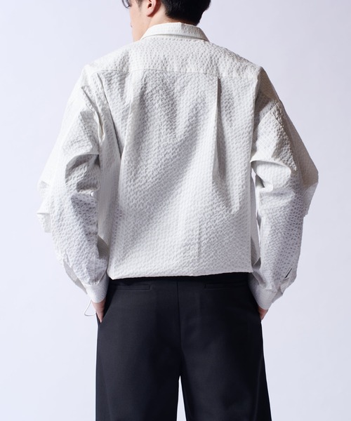 Lui's（ルイス）の「COOLMAXコード付シャツブルゾン（シャツ/ブラウス・メンズ・ブラック/ホワイト・M/S）」の10枚目の写真