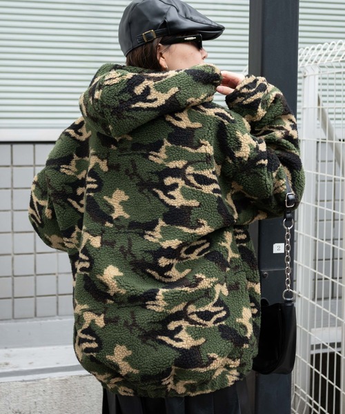 WEGO（ウィゴー）の「WEGO/迷彩ロゴボアパーカー（ブルゾン・レディース・その他1・FREE）」の6枚目の写真