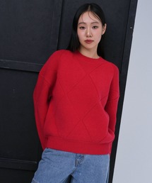 ブロッキングニット／配色デザイン × ウエストリブシルエット