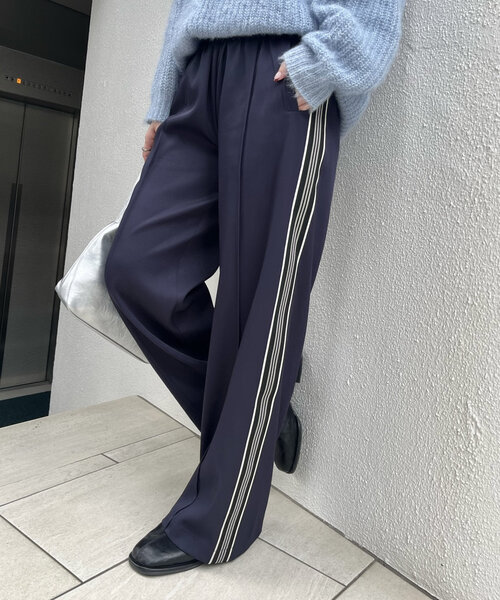 mline（エムライン）の「[mline]ラインジャージパンツ（その他パンツ・レディース・ネイビー/ベージュ・FREE）」の9枚目の写真