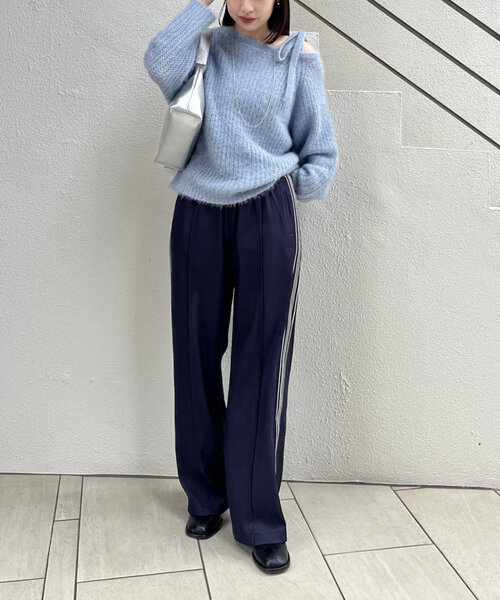 mline（エムライン）の「[mline]ラインジャージパンツ（その他パンツ・レディース・ネイビー/ベージュ・FREE）」の10枚目の写真