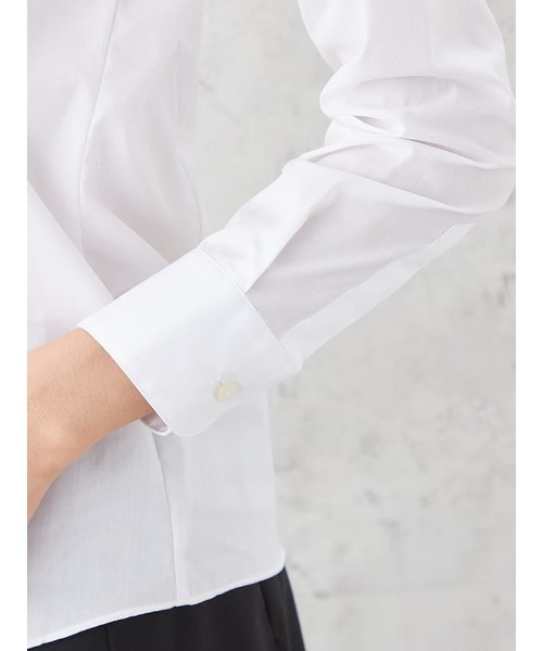 HARUYAMA(ハルヤマ)の「【形態安定】ブラウス 長袖 GraceField 白ブロード スキッパー ストレッチ リクルート 通年(シャツ/ブラウス・レディース・ホワイト・5号/7号/11号/9号/13号/15号/19号/17号)」の6枚目の写真