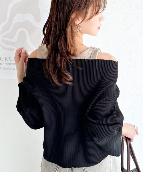 mily bilet(ミウィビレット)の「【mily bilet】大人の愛されカーデ。オフショル2WAYダブルジップニットカーディガン(カーディガン/ボレロ・レディース・アイボリー/ブルー/ブラック・X-LARGE/LARGE/MEDIUM/SMALL)」の21枚目の写真