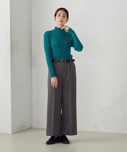 COMME CA ISM（コムサイズム）の「ベーシック ランダムリブ ハイネックニット（ニット/セーター・レディース・ブラック/ミント/ホワイト/グリーン・MEDIUM/LARGE）」の9枚目の写真