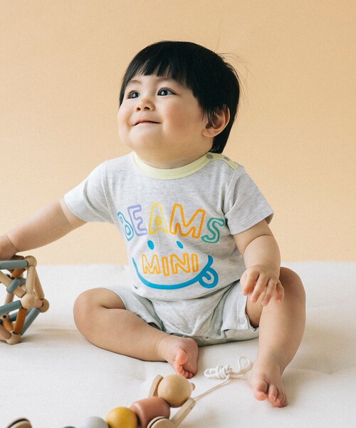 BEAMS mini（ビームスミニ）の「半袖 スマイル ロンパース 2025SS（70～80cm）（ロンパース・キッズ・ホワイト系その他7/ホワイト系その他5/レッド系その他2/サックスブルー・80/70）」の6枚目の写真