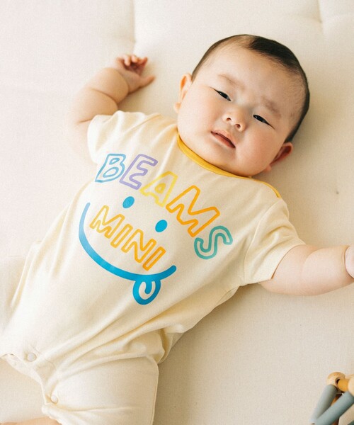BEAMS mini（ビームスミニ）の「半袖 スマイル ロンパース 2025SS（70～80cm）（ロンパース・キッズ・ホワイト系その他7/ホワイト系その他5/レッド系その他2/サックスブルー・80/70）」の7枚目の写真